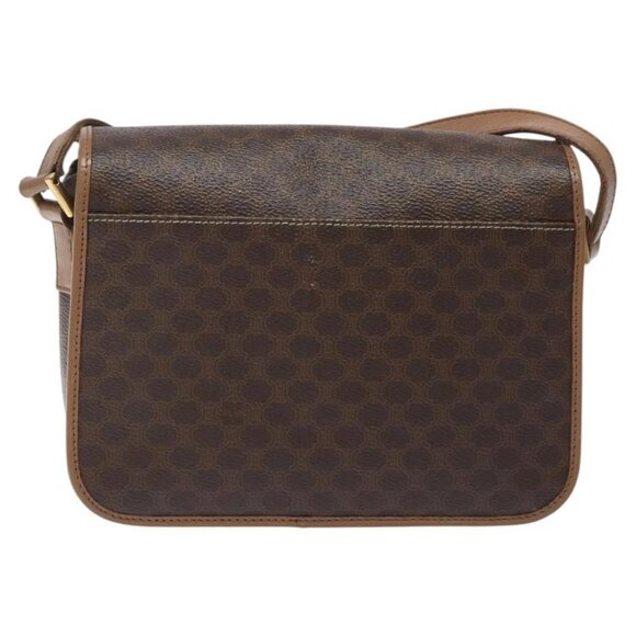 CELINE Macadam Canvas Shoulder Bag PVC Leather Brown Gold Auth 119072 - Picture 2 of 16